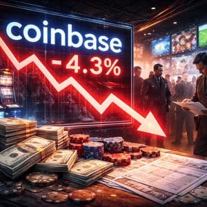 Coinbase Stock Slides 4.3% as Nevada Gaming Regulator Targets Unlicensed Sports Betting Contracts