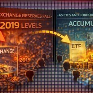 Bitcoin Exchange Reserves Fall To 2019 Levels As ETFs And Corporate Treasuries Accumulate