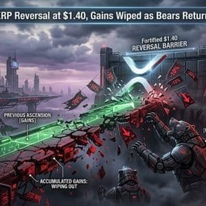 XRP Price Reversal at $1.40, Gains Wiped as Bears Return
