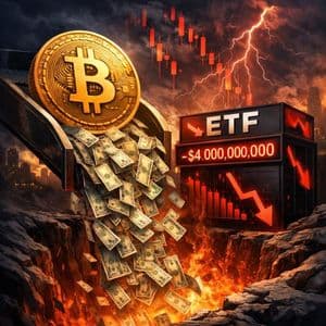 Bitcoin Drops Below $66,000 Amid Mounting ETF Outflows, $4B Withdrawn In 12 Days