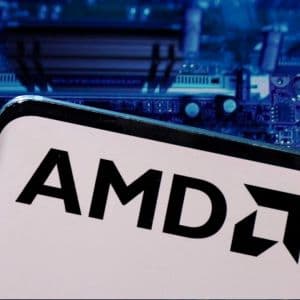 AMD rose about 5% after beating first-quarter revenue and adjusted earnings estimates
