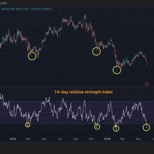 Bitcoin RSI Flashes Oversold at $65K as $1.8B Liquidated, Fear Index Crashes to 11