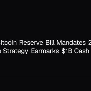 Strategic Bitcoin Reserve Bill Mandates 20-Year Lock-Up as Strategy Earmarks $1B Cash