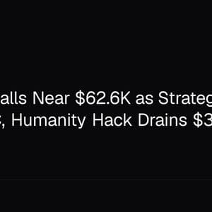 Bitcoin Stalls Near $62.6K as Strategy Adds 1,550 BTC, Humanity Hack Drains $32M