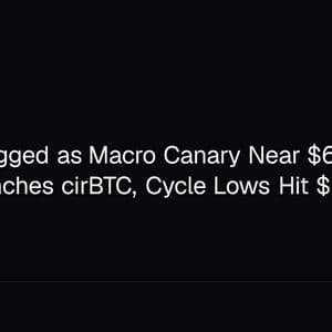 Bitcoin Flagged as Macro Canary Near $61.9K as Circle Launches cirBTC, Cycle Lows Hit $58K