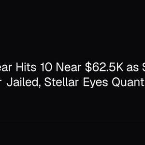 Bitcoin Fear Hits 10 Near $62.5K as $97M Launderer Jailed, Stellar Eyes Quantum