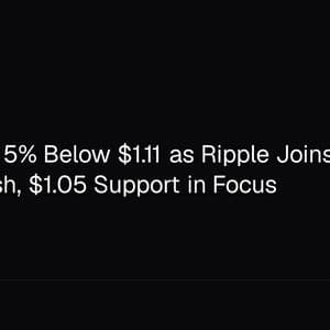 XRP Slides 5% Below $1.11 as Ripple Joins Water.org RLUSD Push, $1.05 Support in Focus