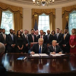 Genius Act Unveiled: Stablecoin Regulation Takes Historic Leap with Coinbase, Circle CEOs at White House