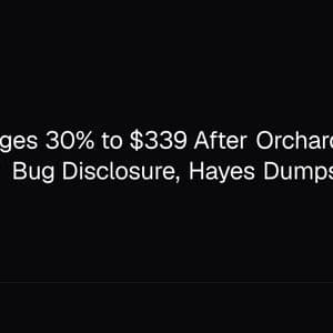 Zcash Plunges 30% to $339 After Orchard Counterfeit Bug Disclosure, Hayes Dumps Entire ZEC Bag