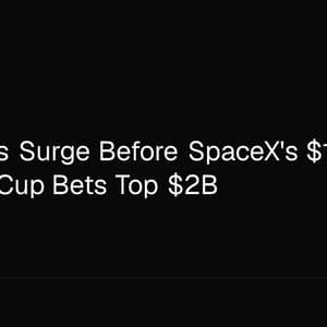 AI Altcoins Surge Before SpaceX's $1.77T IPO as World Cup Bets Top $2B