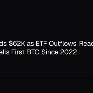 Bitcoin Holds $62K as ETF Outflows Reach $2.97B, Strategy Sells First BTC Since 2022