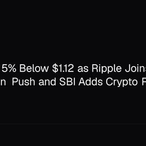 XRP Slides 5% Below $1.12 as Ripple Joins DTCC Tokenization Push and SBI Adds Crypto Rewards